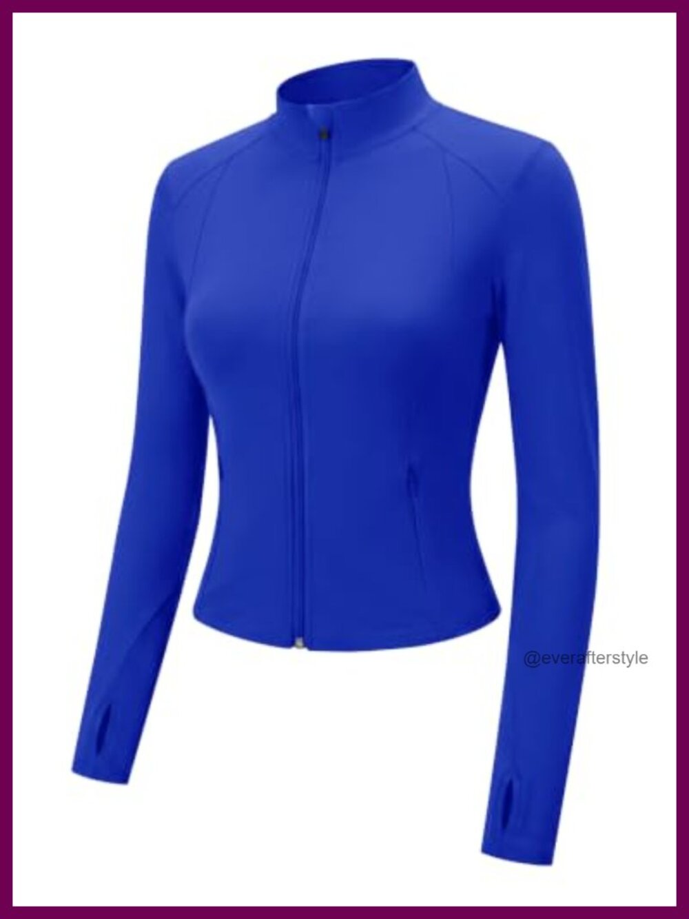 Women's Lightweight Cropped Athletic Zip Up Jacket Slim Fit